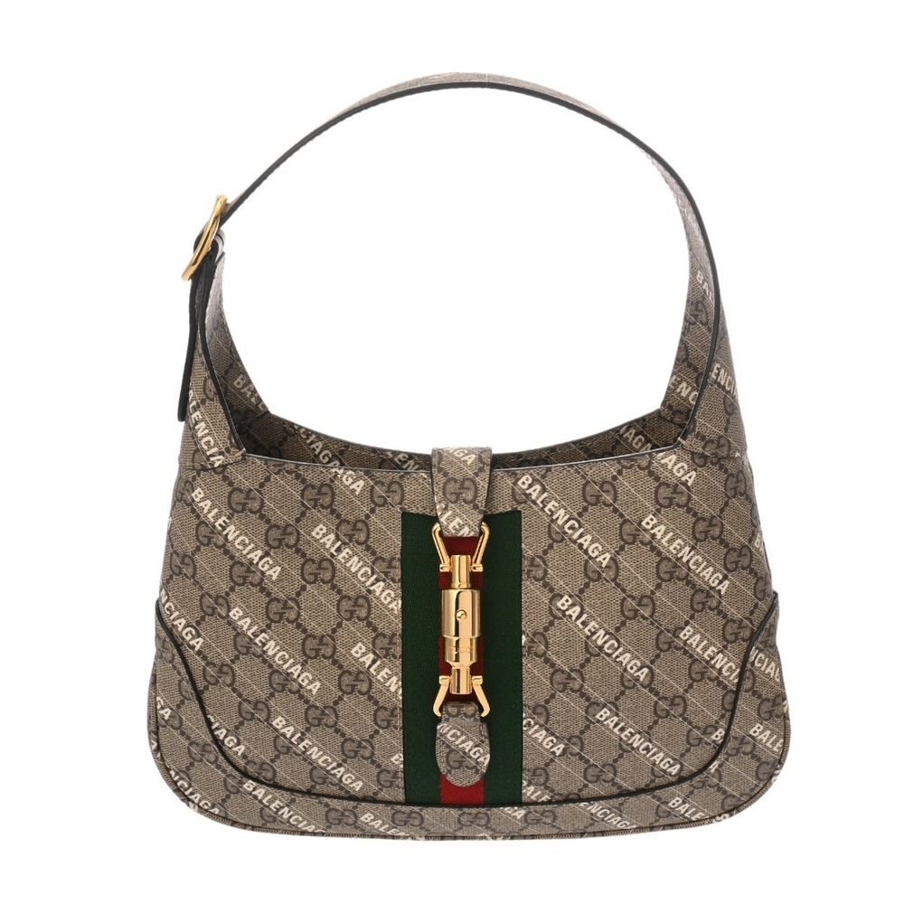 Gucci GG Supreme Jackie Balenciaga Beige Shoulder Bag - Picture 1 of 9